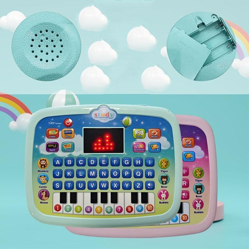 Interactive Learning Board, 1 Count LED Screen Educational Tablet Piano Toy with Letters, Numbers, Words, Music & Math, Educational Electric Toy for Kids