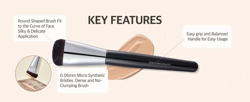 Liquid Foundation Flat brush | Korean Makeup brush with Super Micro brush | studio quality makeup tools