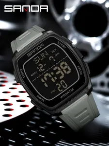 Sanda Multifunctional Watch, Stopwatch Alarm, Luminous Hourly Chime, Analog-Digital Face, Street Style, Fashion Wristwatches, Casual Trendy Fashionable Wristwatch, Great Birthday Gift for Teens, Digital Wristwatch