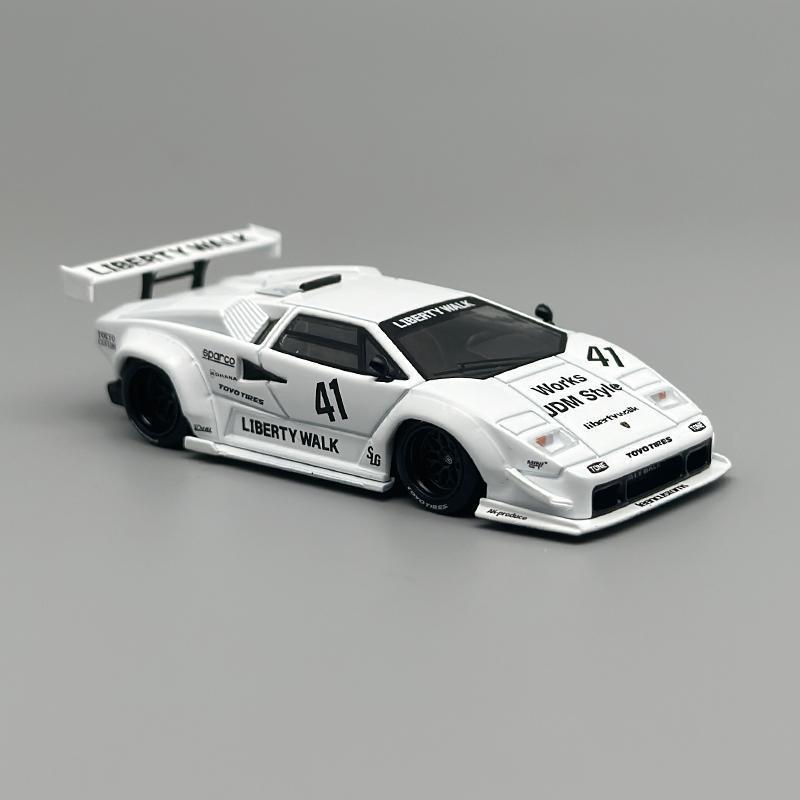 MINIGT 1:64 Lamborghini Countach LBWK White 2024 alloy car Model 966