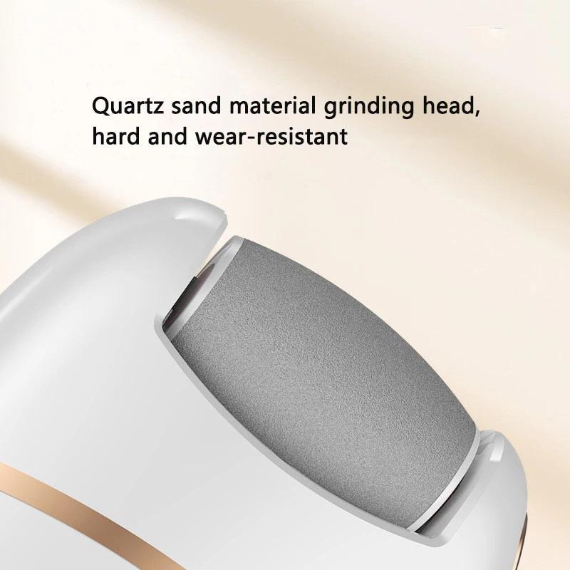 Electric Foot Grinder with 2 Grinding Heads - Rechargeable Callus Remover for Thick Hard Skin, Adjustable Thickness Polishing Foot Care Tool