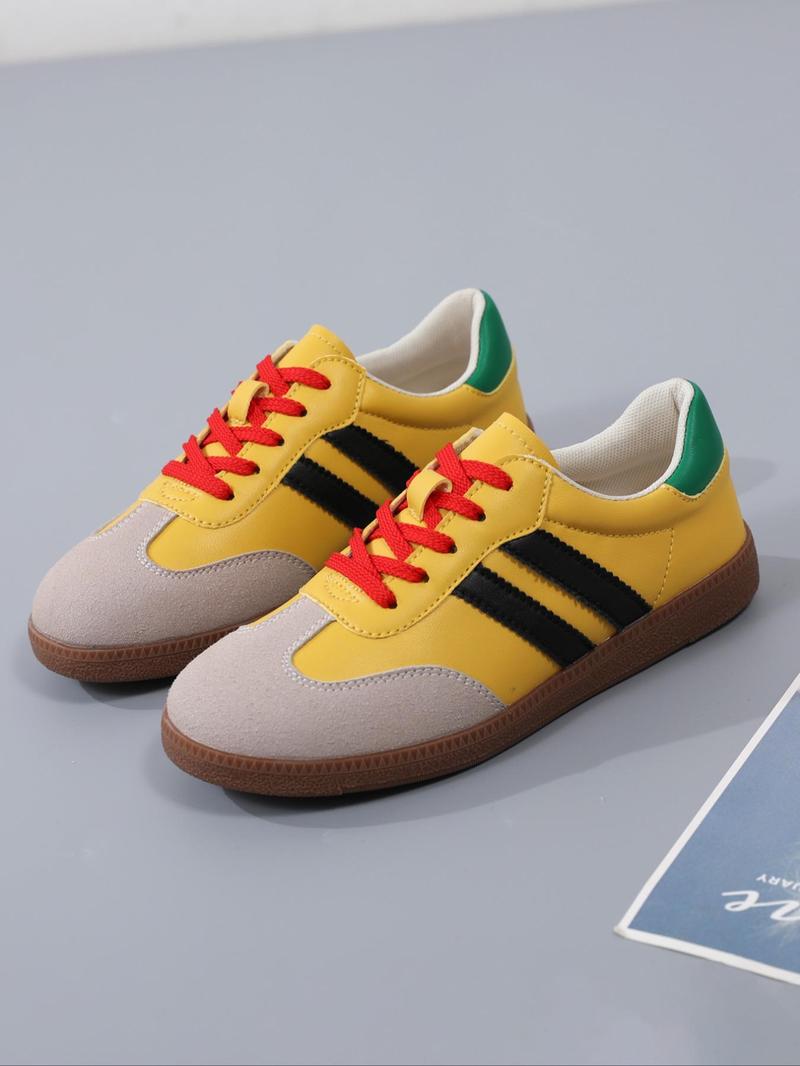 Women's Fashionable Patchwork Lace Up Low Top Sneakers, Casual Comfortable Breathable Sports Running Shoes, Athletic Shoes, All-match Round Toe Shoes for Daily Wear