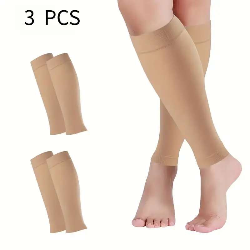 3 Pairs Of Compression Knitted Socks For Both Men And Women, Skin Friendly And Soft, Suitable For Daily Sports Scenes, Calf Knitted Pressure Socks