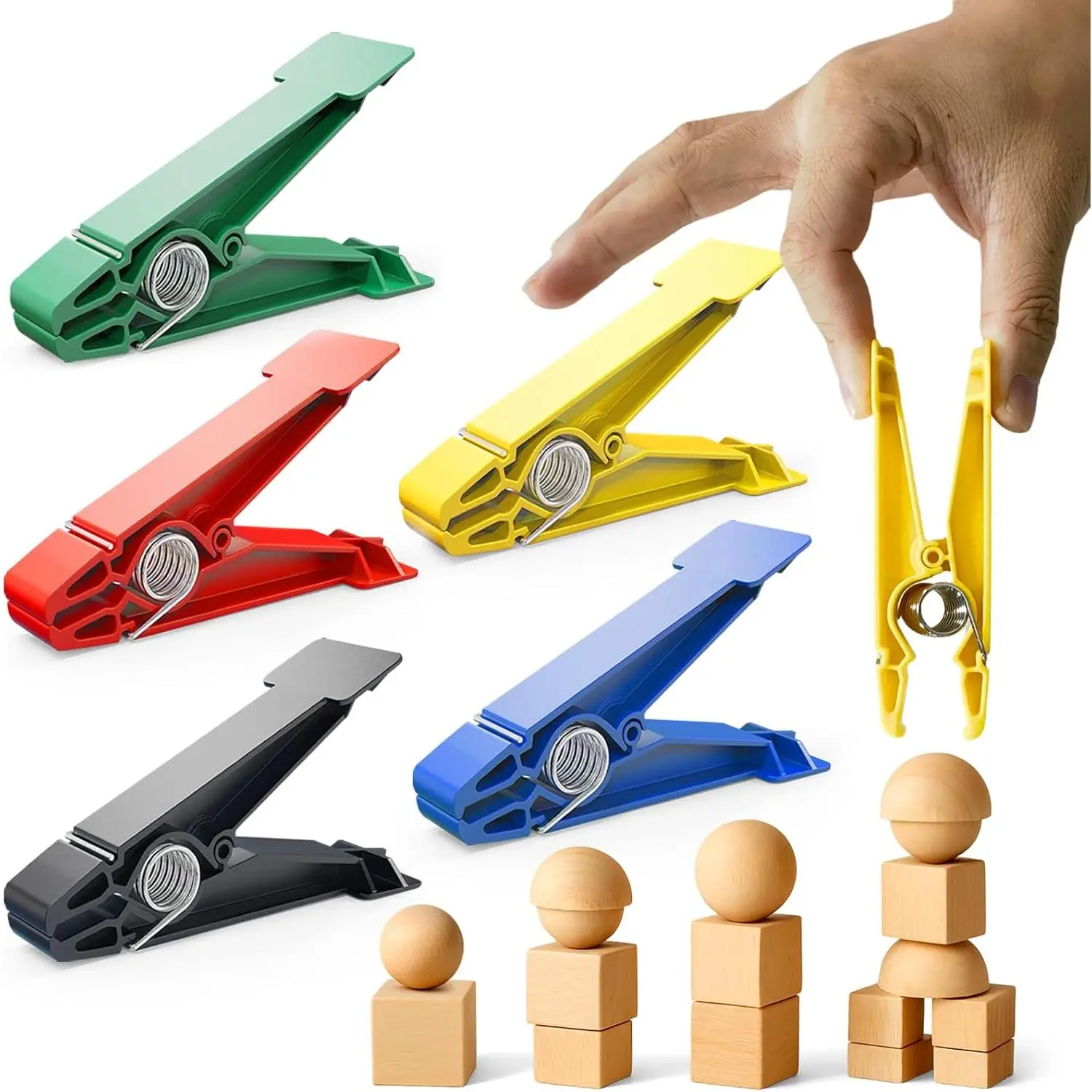 Finger Exerciser Set – 5 Resistance Clips for Hand , Grip Strength & Dexterity – Ideal Finger Strengthener for Rehab, Stroke , , Seniors & Athletes