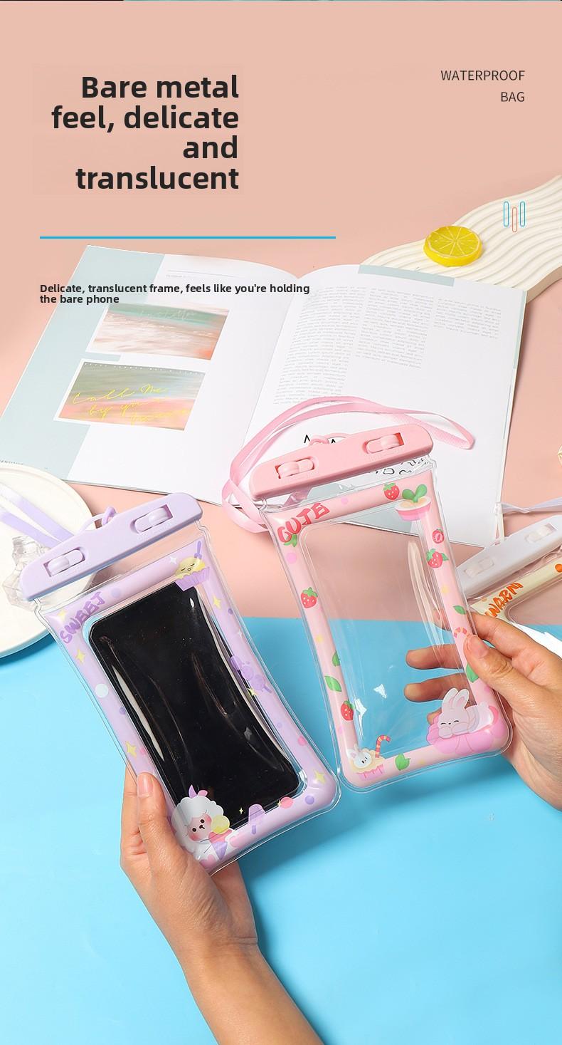 Waterproof mobile phone bag, transparent waterproof mobile phone case lanyard, better buoyancy on the inflatable edge, suitable for swimming, cruises, diving, kayaking, hot springs, SPA mobile phone bags