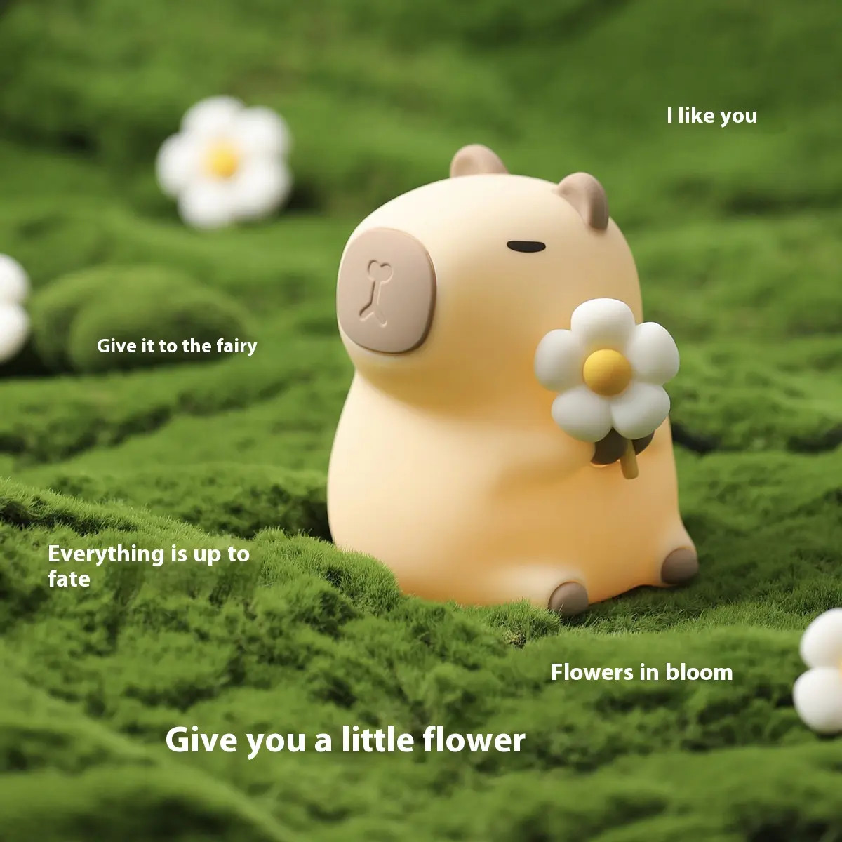 Cartoon Style Zodiac Capybara Silicone Night Light - Plastic, Rechargeable, Tap-to-Play, 1200mAh/3.7V, 139g Net/196g Gross Weight, Brightly-Lit Indoor Children's Room Decor, Rechargeable Light