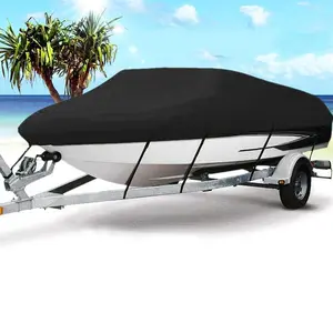 Boat Cover, Adjustable Shoulder Strap V-shaped Boat Cover, Waterproof Boat Trailer Canopy, Boat Accessories for Outdoor