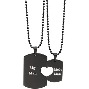 Mom and Son  Big Man Little Man Matching Necklaces Set Dad Mom to Son  Necklace