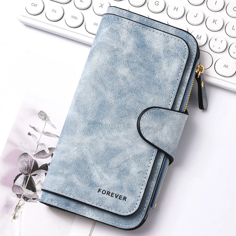 Women's Gradient Wash Scratchproof PU Long Wallet - Snap Flap, Large Capacity, Multi Card Slots, Cash & Coin Storage Retro Clutch Purse (Wallets for Women), Scratchproof Women's Wallets