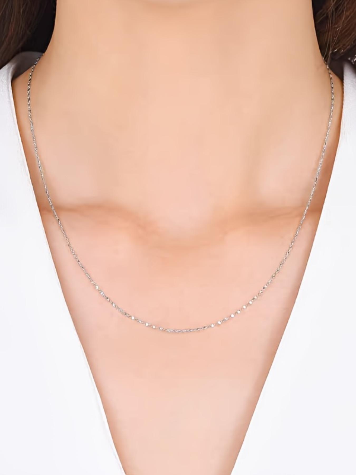 925 Sterling Silver Glitter Design Necklace for Women, Fashion Jewelry for Party, Daily Clothing Decor, Trendy All-match & Exquisite Jewelry for Birthday Gift