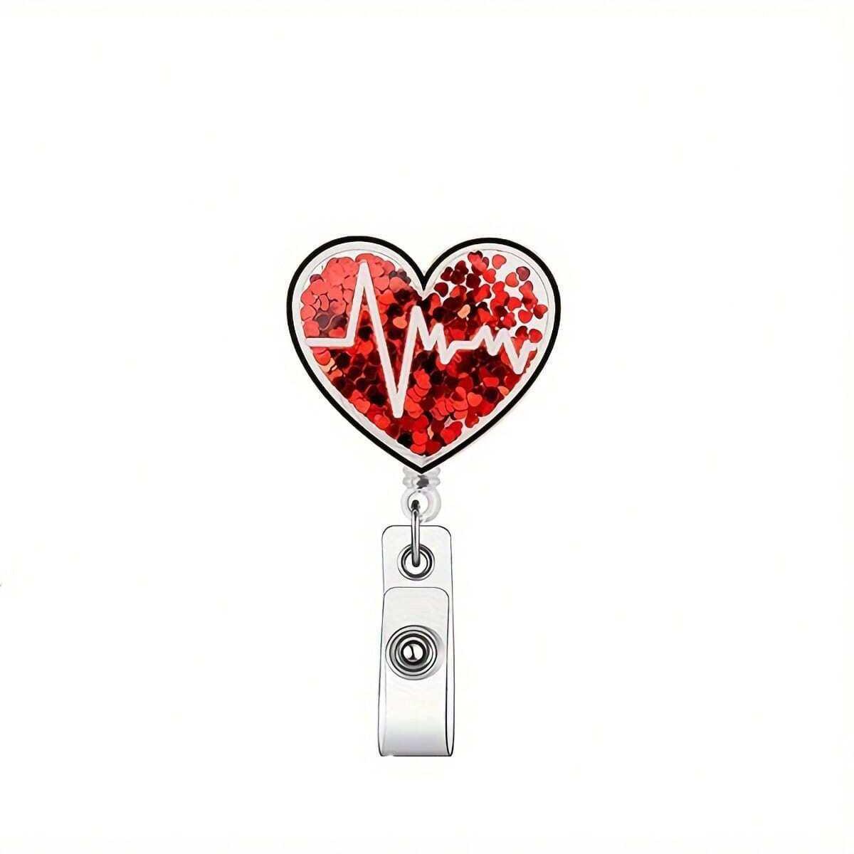 Medical Themed Badge Holder, 1 Count Retractable Badge Reel with Clip, Creative ID Badge Holder for Nurse & Doctor, Badge Decoration