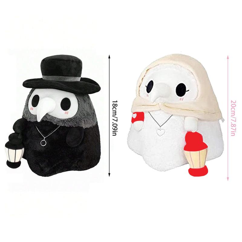 Cute Plague Doctor Design Plush Toy, 1 Count Horror Stuffed Plushie Pillow, Fluffy Plague Doctor Stuffed Figure Toy, Gift for Childern and Friends, Kreeptures Plushies, My First Addiction Toys, Halloween, Cuddly Stuffed Animal