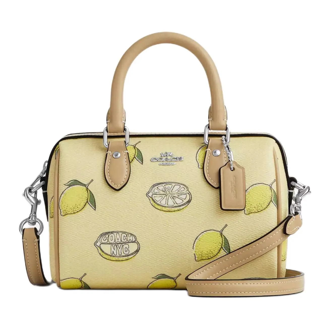 COACH Rowan 18 Detachable Strap Coated Canvas Crossbody Handbag for Women, Small Size, Olive Green