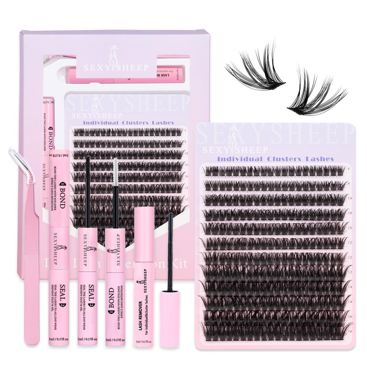 Mixed Length False Eyelashes Kit, 1 Set Natural-Look Eyelash Extensions, DIY Lash Kit, Eye Makeup Accessories for Women & Girls, Cosmetic #GLOBAL PICKS