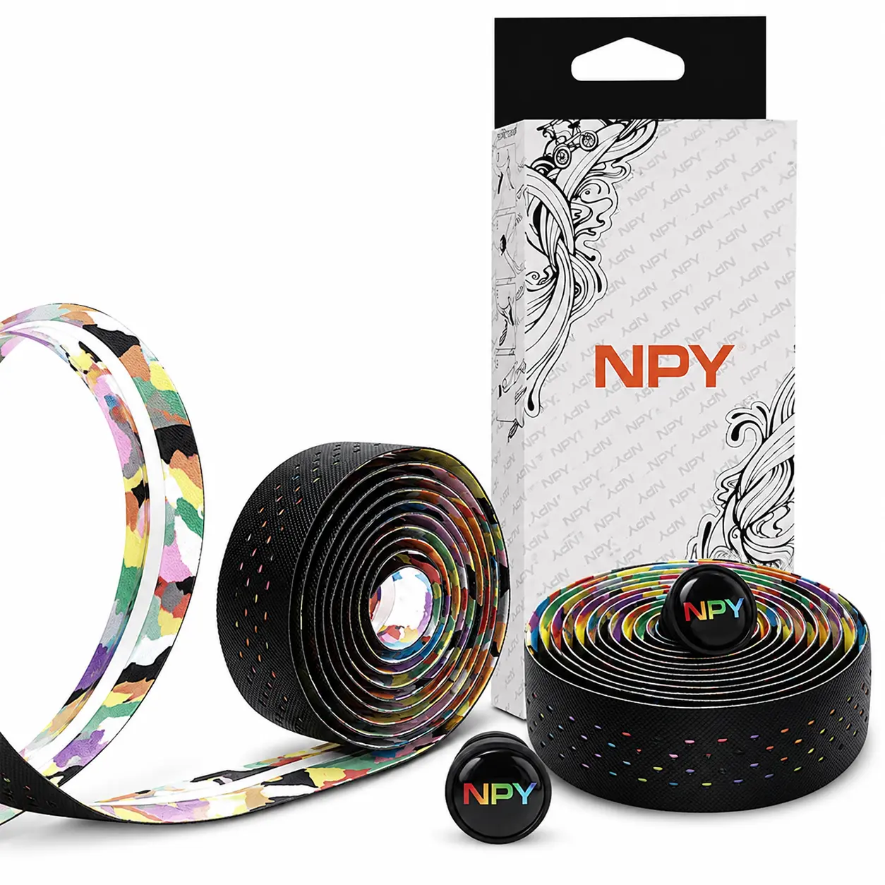 Ergonomic Perforated Bicycle Handlebar Tape with Dual-Tone Leather Finish, Shock-Absorbing Foam Core, Breathable Ventilated Design, and Color-Coordinated Styling for Road and Hybrid Bikes