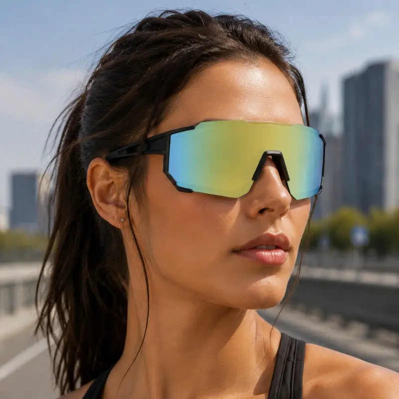 Unisex Wraparound Cycling Sunglasses, Outdoor Active Sports Shield Goggles, Mirrored Windproof Sun Protection Glasses for Biking Running,cycling sunglasses, sports sunglasses, wraparound sunglasses, shield sunglasses, mirrored sunglasses