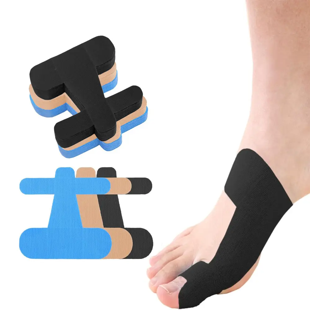 10PCS Kinesiology Athletic Tape For Bunions & Turf Toe,Big Toe Spacer/Separator/Straightener Tape