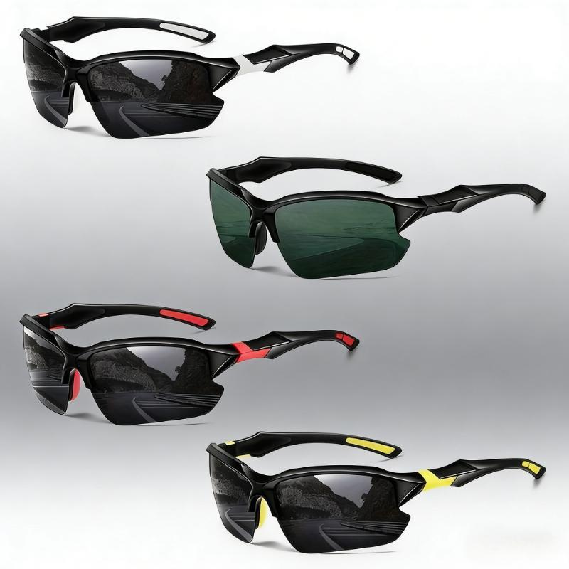 4Pcs Polarized Sports Glasses for Men Women - Windproof Outdoor Eyewear for Sports & Driving