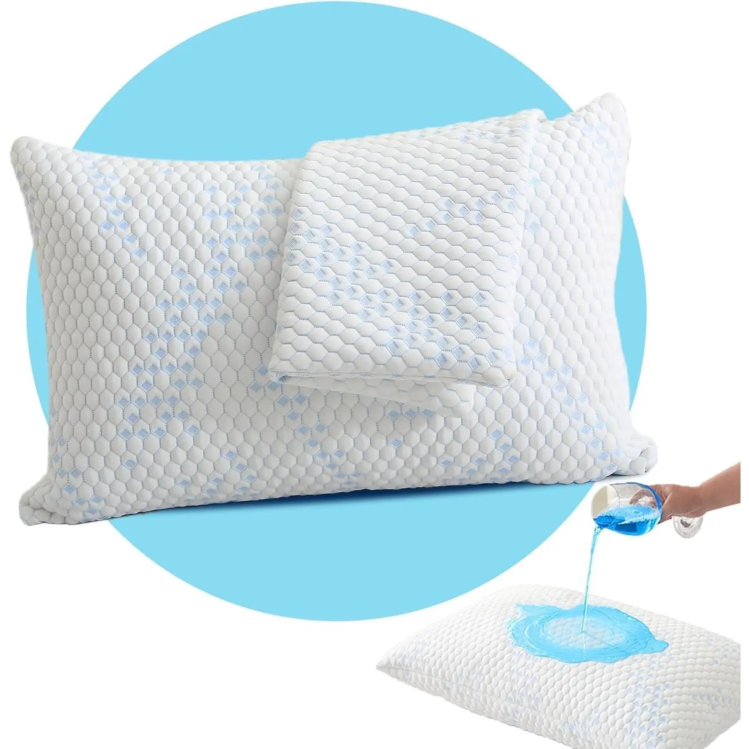 2 Pack King Pillow Protectors, Waterproof Zippered Pillowcase, Breathable Soft Pillow Cover for Better Sleep, Machine Washable