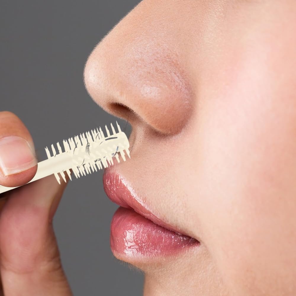 2-in-1 Nasal Hair Cutter, 2025 New Double Sided Nose Hair Knife, Portable Nostril Hair Remover Tool, 360 °   Rotating Nose Hair Trimmer with Ear Picker for Women and Men (Blue, 3 PCS)