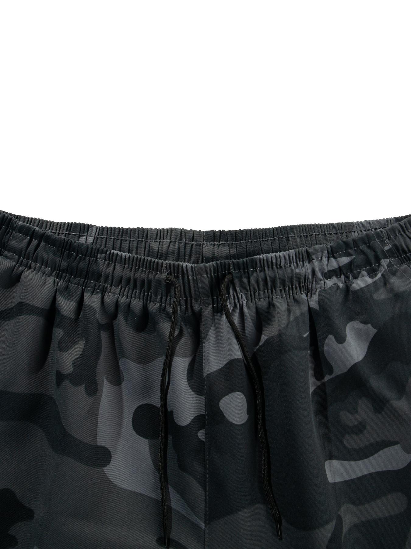 Two-Piece Set Men's Crop Tee & Shorts, Regular Fit Casual Short Sleeve T-shirt & Camouflage Print Shorts, Men's Summer Outfits