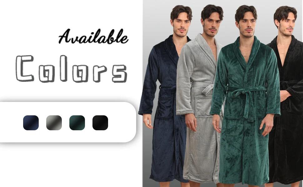 Price Winter 5 Star Hotel Plush Hooded Fleece Long Bathrobes Pyjamas Men Sleepwear Stripe Bath Robe