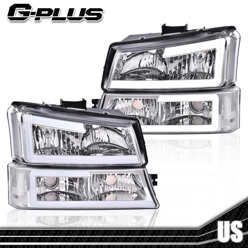 Fit For 03-07 Chevy Silverado Avalanche LED DRL Headlight Lamps Fit For 03-07 Chevy Silverado Avalanche,Headlights for Driver and Passenger Side