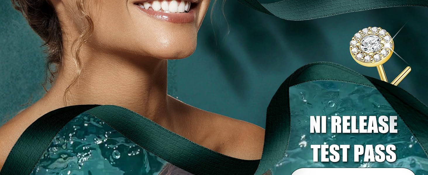 YADOCA Gold Nose Rings Studs for Women - 20G Surgical Steel Nose Ring L Shaped Nose Piercing Jewelry Hypoallergenic CZ Heart Nose Studs Silver Rose Gold 16Pcs