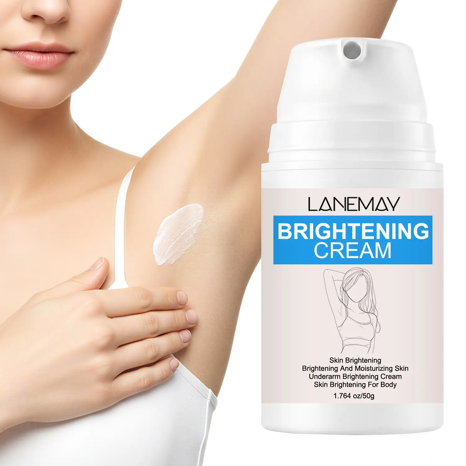 50g Niacinamide & Arbutin Brightening Body Cream with Vitamin C, Retinol, Tranexamic Acid - Brightens Full Body, Moisturizing & Smoothing, Lightweight - For Underarm & Body Dark Areas, Daily Brightening Care