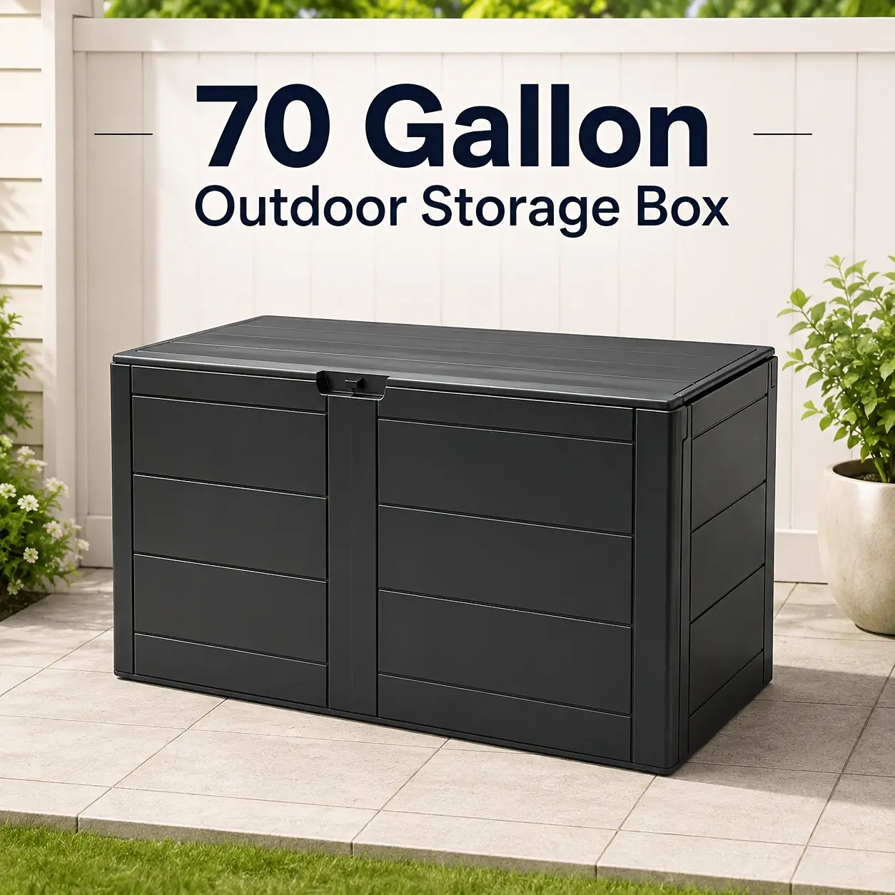70-Gallon Large Deck Box, Outdoor Storage Chest with Locking Hole, Outdoor Storage Rack with Bottom Casters, Waterproof Outdoor Storage Container for Patio Furniture, Box, Cabinet, Rack for Outdoor Storage, Box,Cabinet,Rack for Outdoor Storage
