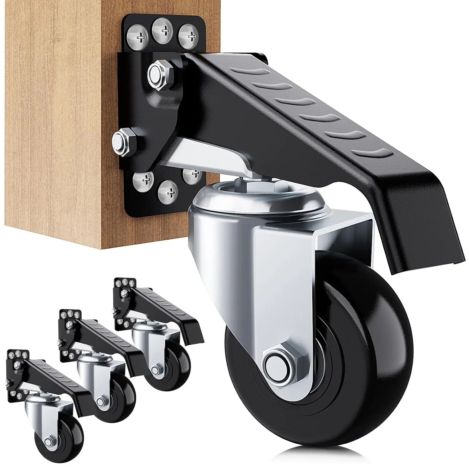 Retractable Workbench Casters Wheels Set of 4 Heavy Duty, 660Lbs