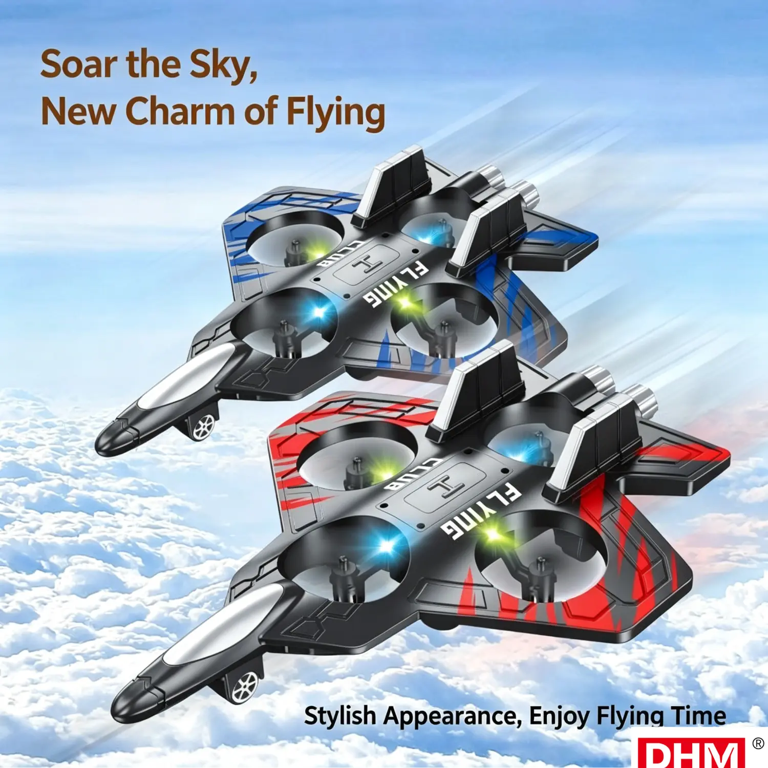 2026 New Foam Remote-Controlled Aircraft/Drone/Remote Plane, supports 360° stunt flips, altitude hold hovering, one-button takeoff/landing, comes with dual charging batteries, and features built-in LED dazzling light effects.Suitable for outdoor parties,