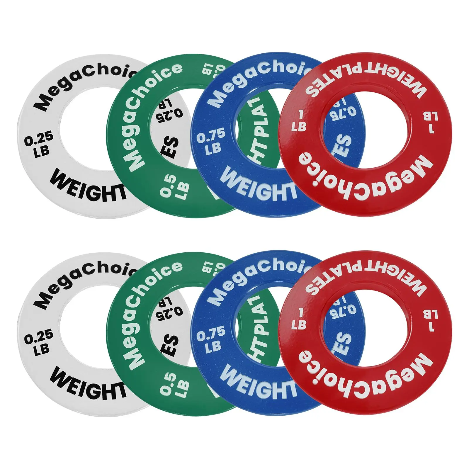 Fractional Weight Plates Set - 0.25, 0.5, 0.75, 1 LB Incremental Pairs for Progressive Lifts, 2" Center Hole Barbell Compatible, Bright Colors Coded Steel Micro Plates, Steel Core