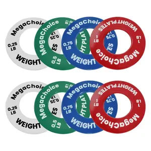 Fractional Plates Set 0.25, 0.5, 0.75, 1 LB - Micro Weight Plates for Incremental Gains, 2" Barbell, Color Coded Steel Plates