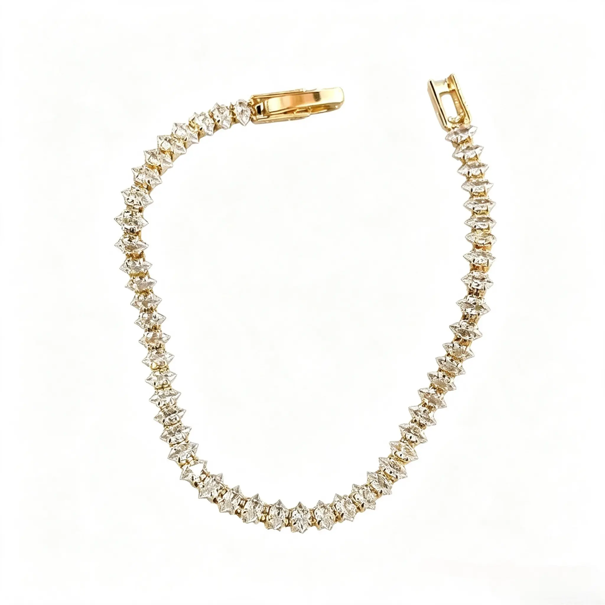 Women's Elegant Geometric Marquise Zircon Tennis Chain Bracelet, Minimalist Costume Chain Jewelry Bracelets & Bangles with Zircon Stones, Versatile Accessory for Daily Wear & Evening Party