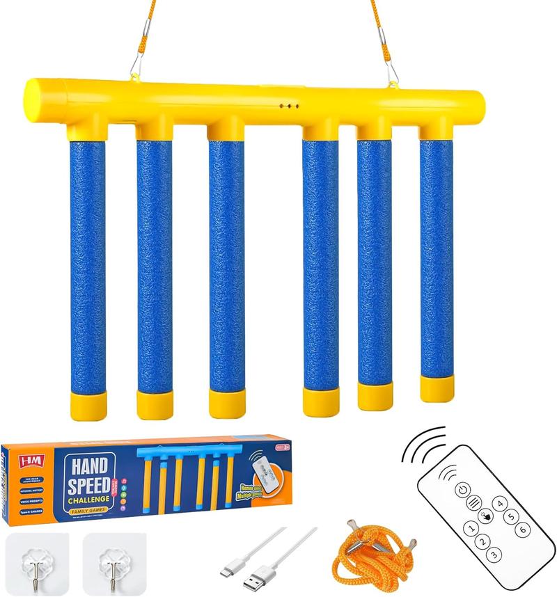 Reflex Drop Sticks Challenge Game - Hand-Eye Coordination Training Toy with Remote Control & 3 Adjustable Speeds | Portable Reaction Training Tool for Kids & Adults