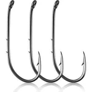 100 Pack Baitholder Hooks Freshwater Fishing Hooks, Down Eye, Offset, Walleye/Trout/Crappie/Panfish/Bluegill Saltwater Fishing New model
