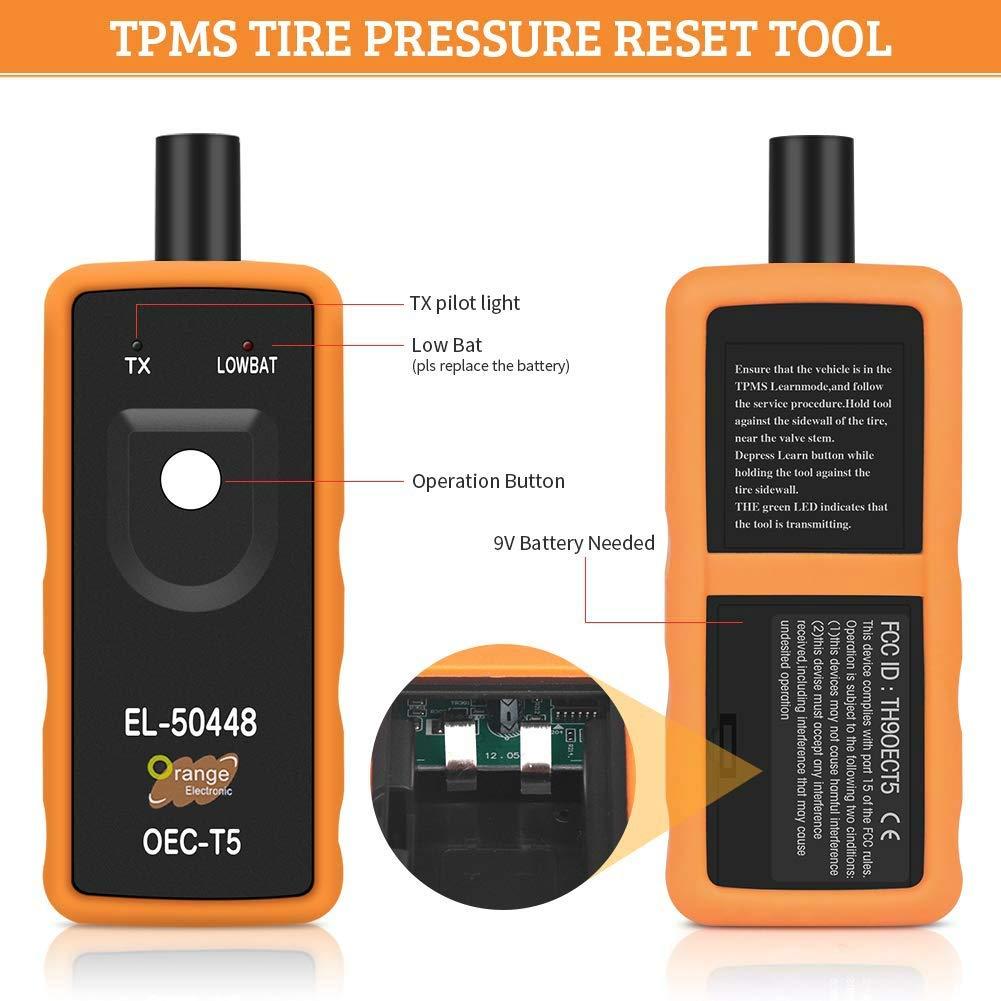TPMS Relearn Tool for GM, EL-50448 Orange OEC-T5 for Auto, Tire Pressure Monitoring System Sensor Reset Activation