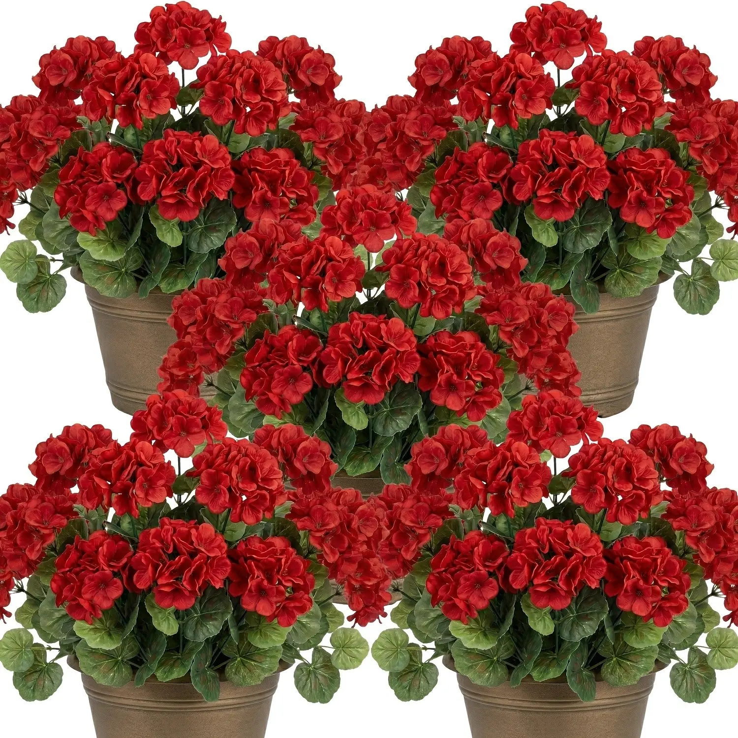 6pcs Spring Artificial Geranium Flowers, Easter Theme Decor, Mother's Day, St Patrick's Day, Home Decoration, DIY Floral Arrangements