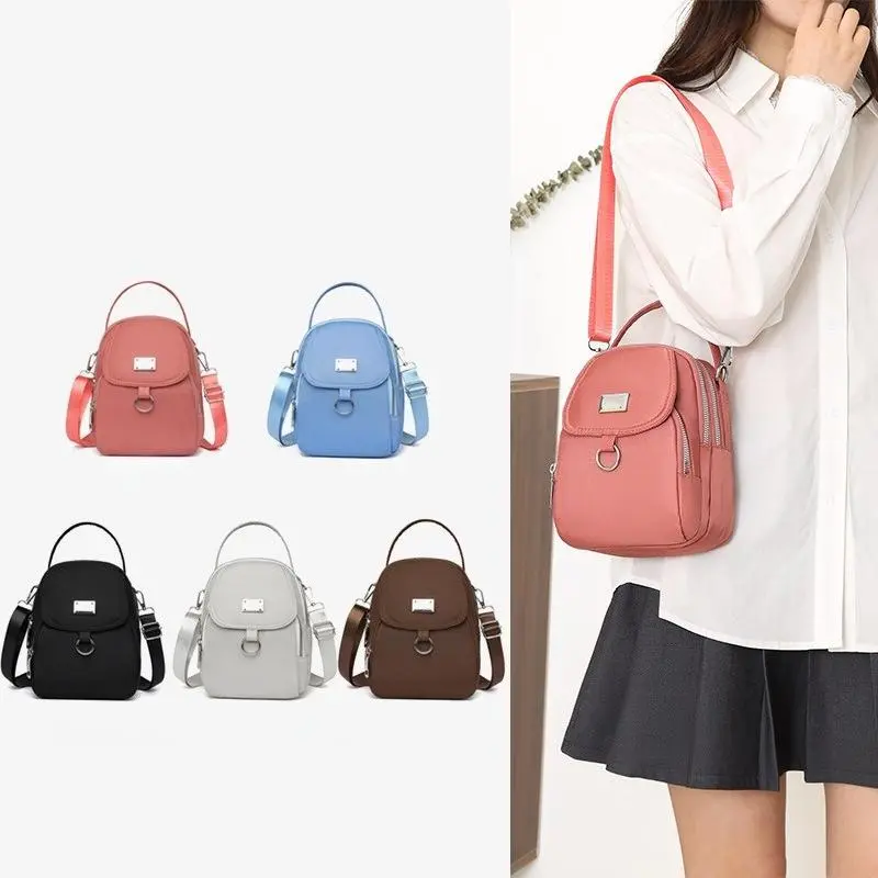 Unisex Nylon Mini Shoulder-Crossbody Bag - Cross Body Purse, Multi-Pockets, Zippered Compartments Shoulder Bags, Adjustable Strap, Water-Resistant for Outdoor Hiking, Traveling, Waterproof Multi-Compartment Shoulder Bags