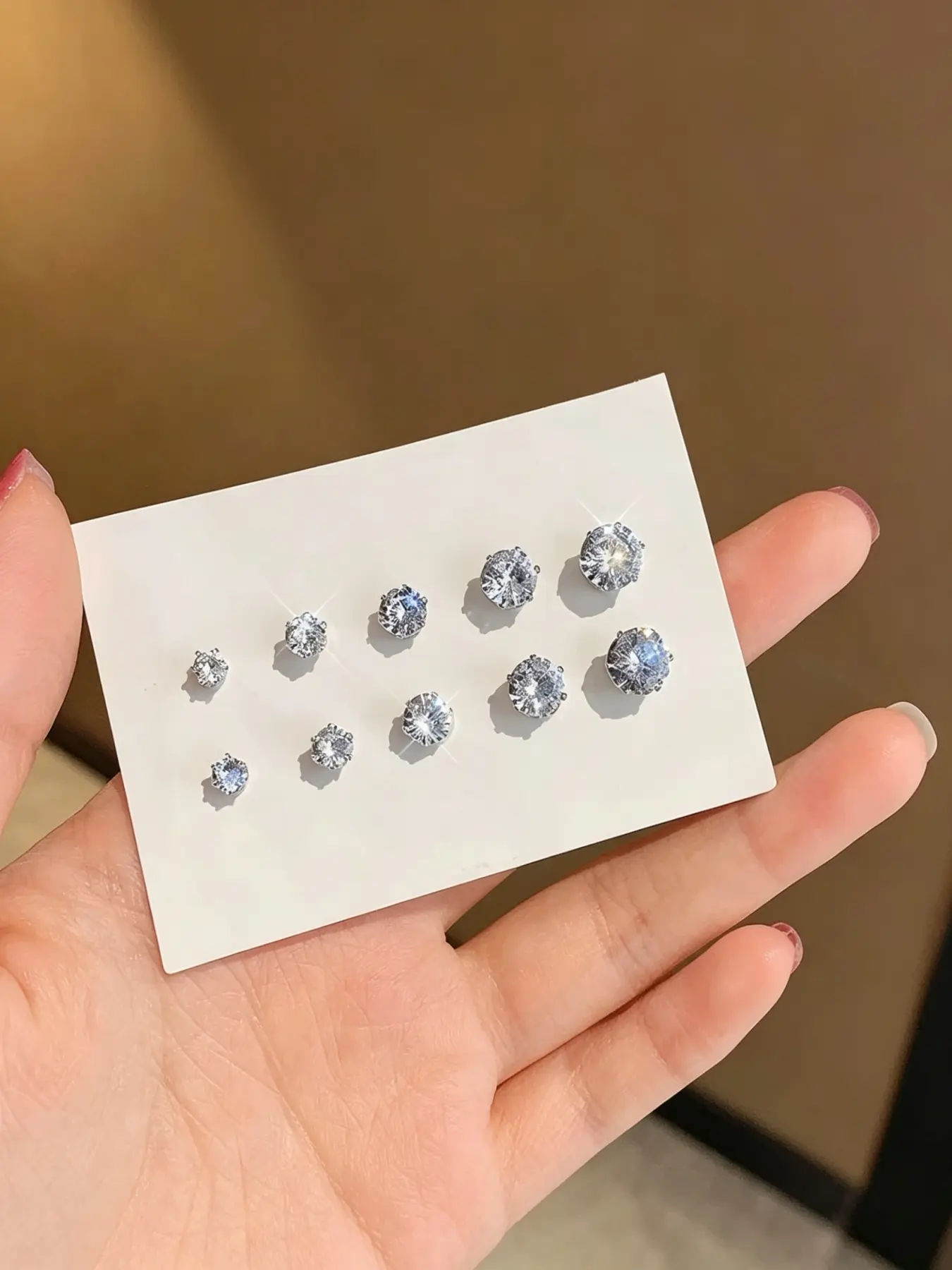 5 Pairs Strong Magnetic Clip-On Earrings, No Piercing Required, Punk Zircon Earrings, Unisex Non-Pierced Jewelry