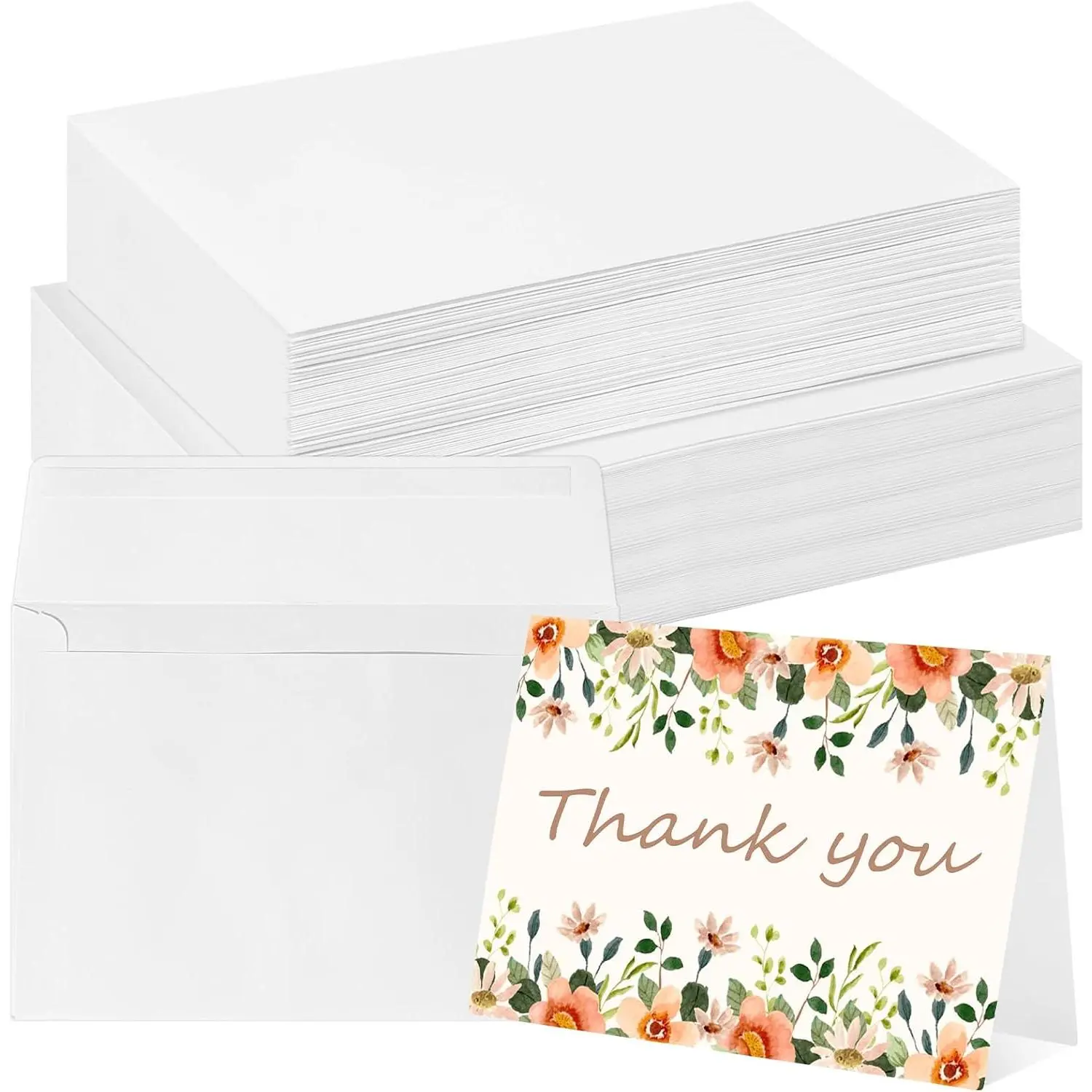 24 Sets Watercolor Cards with Envelopes 140 lb/300 GSM Watercolor Paper Cards, 4x6 Inch Blank Foldable Postcards for Greetings, Weddings, Birthday, Thank You Card