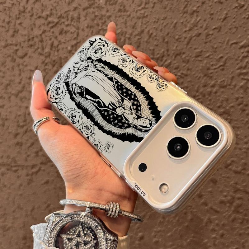 Virgin Mary Pattern Case for iPhone 17 Pro Max 17 Air 16/15/14/13/12/11 Pro Max Plus Retro High-end Shockproof Drop Screen Protection Cute Durable PC Smartphone Cover