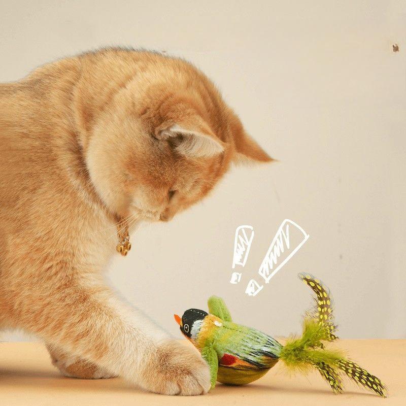 Cute Bird Design Interactive Cat Teaser Toy, Chew and Scratch Toy, Fun Indoor Cat Teething Toy, Pet Entertainment Supplies