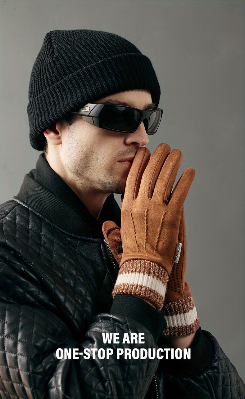 1 Pair of Warm Winter Gloves Unisex - Touchscreen Compatible, Windproof and Cold-Proof Thickened Gloves with Wrist Strap, Reinforced Palm and Fleece Lining - Skiing, Snowboarding, Motorcycle Riding, Smartphone Use, Snow Equipment