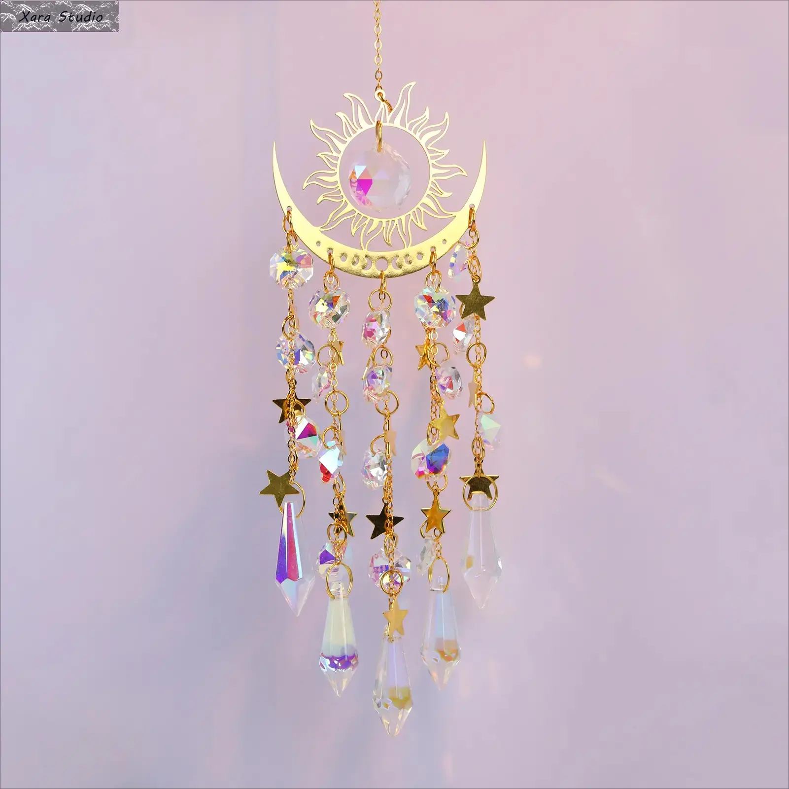 Crystal Sun Catcher Prism Suncatcher – Rainbow Maker Window Hanging Decor, Aesthetic Boho Home & Garden Light Catcher, Viral TikTok Aesthetic, Handmade Crystal Suncatcher for Indoor & Outdoor Decor, Bedroom, Patio, Housewarming Gift for Women