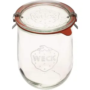 Sour Dough Starter Jars for Sourdough, 1 x 745 Large Clear Jar with Wide Mouth, 1 Liter Includes Glass Lid, Tulip Jar, rubber seal and steel clips