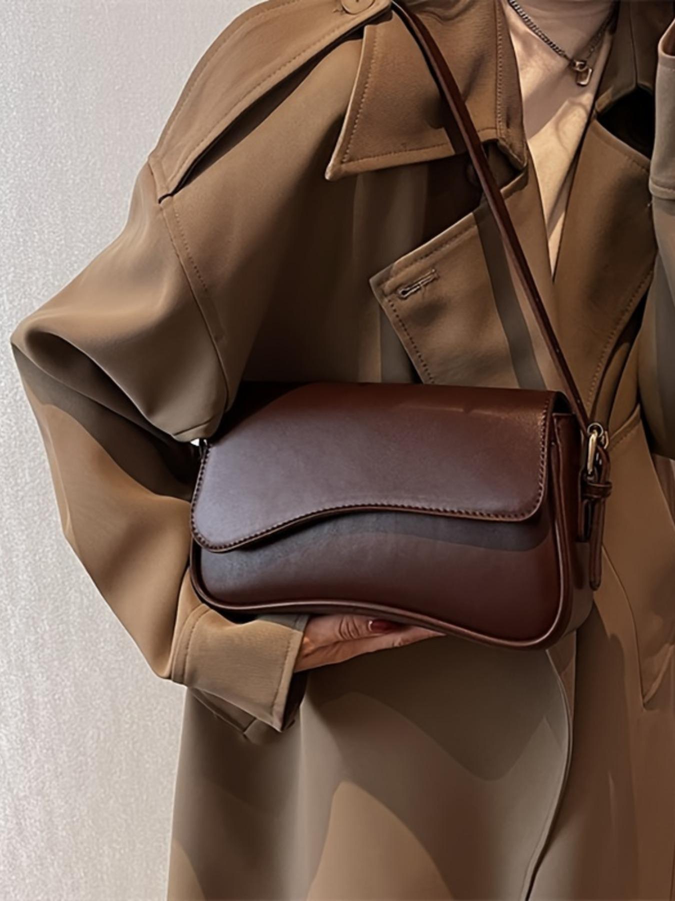 Elegant Women's Crossbody Shoulder Bag, Fashion Plain Color Clutch, Versatile Underarm Bag for Work Commute, Party and Daily Use