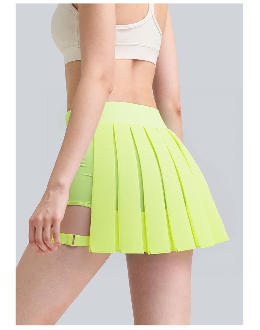 Breezeful High Waisted Pleated 2-in-1 Side & Pocket Asymmetric Hem Quick Dry Mini Dance Skirt Anti glare women's yoga clothes pleated skirt sports short skirt suitable for outdoor running tennis skirt,Daily outfit-02