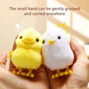 1pcs wind-up jumping chicken and duck toys, simulated plush chicken and duck walking simulation, Halloween and Christmas gifts
